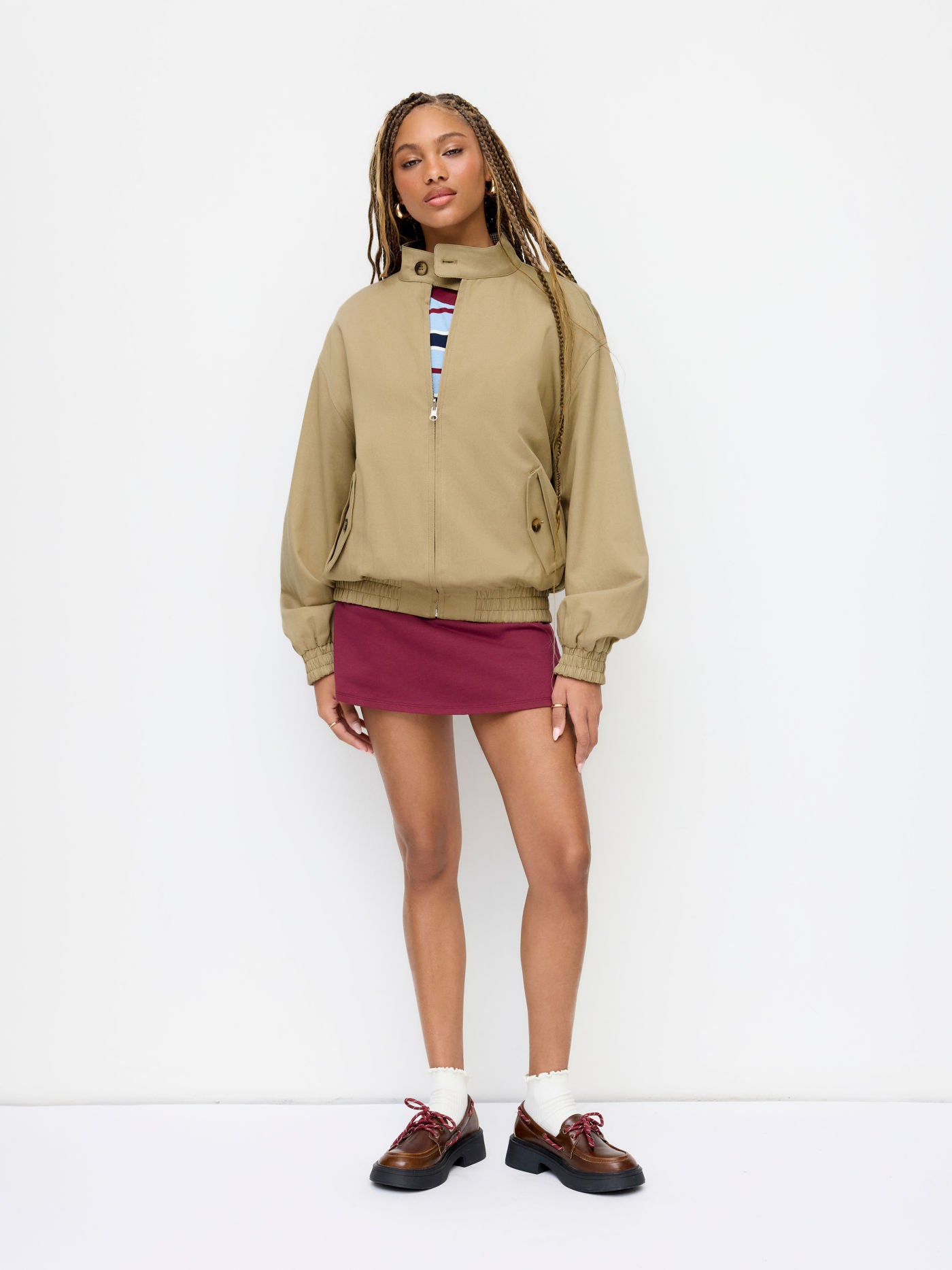 REVERSIBLE HOUNDSTOOTH BOMBER JACKET