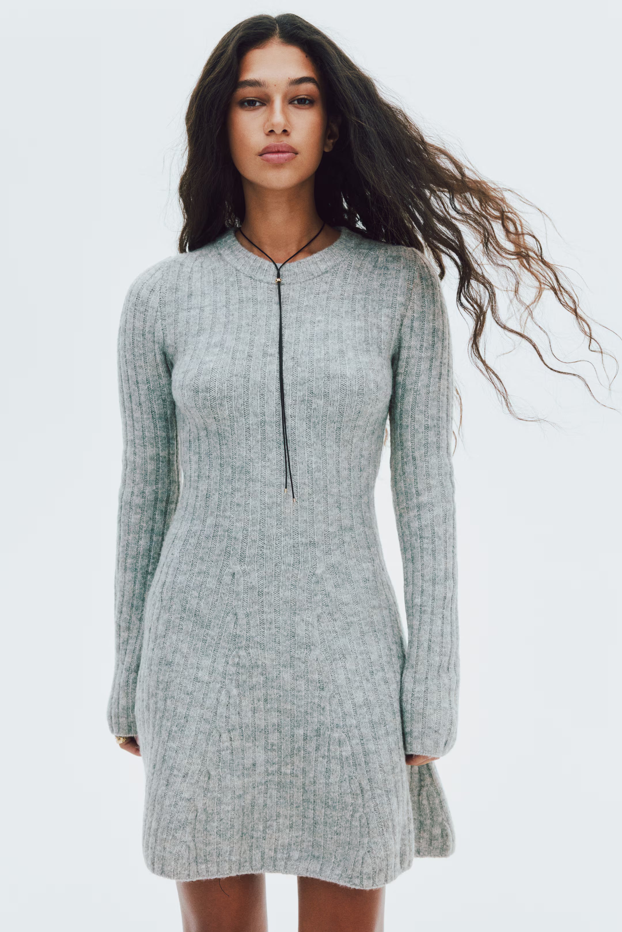 COZY RIBBED KNIT DRESS