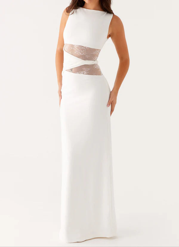 LACE CUT-OUT MAXI DRESS