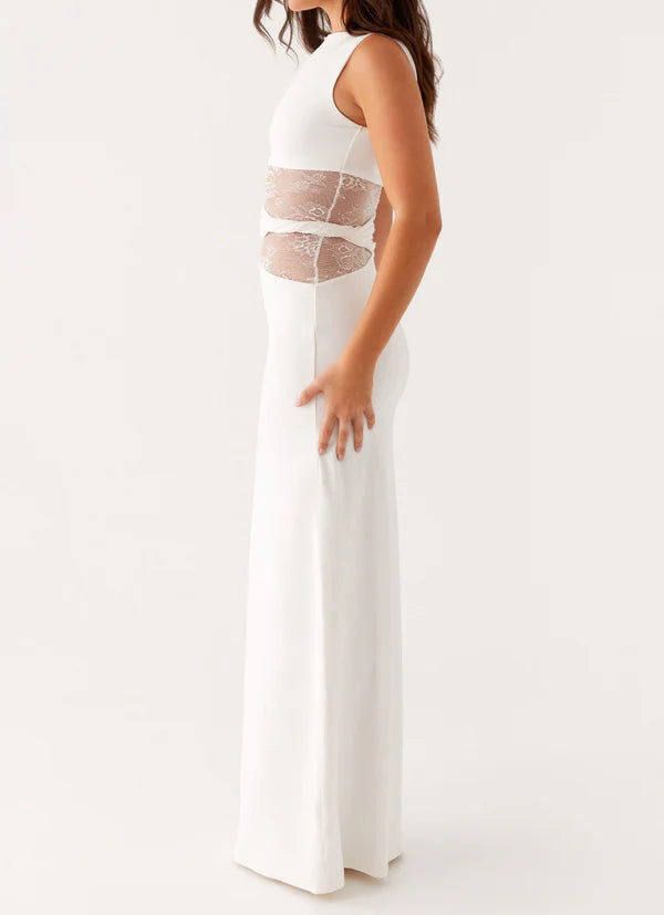LACE CUT-OUT MAXI DRESS
