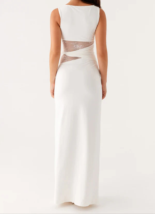 LACE CUT-OUT MAXI DRESS