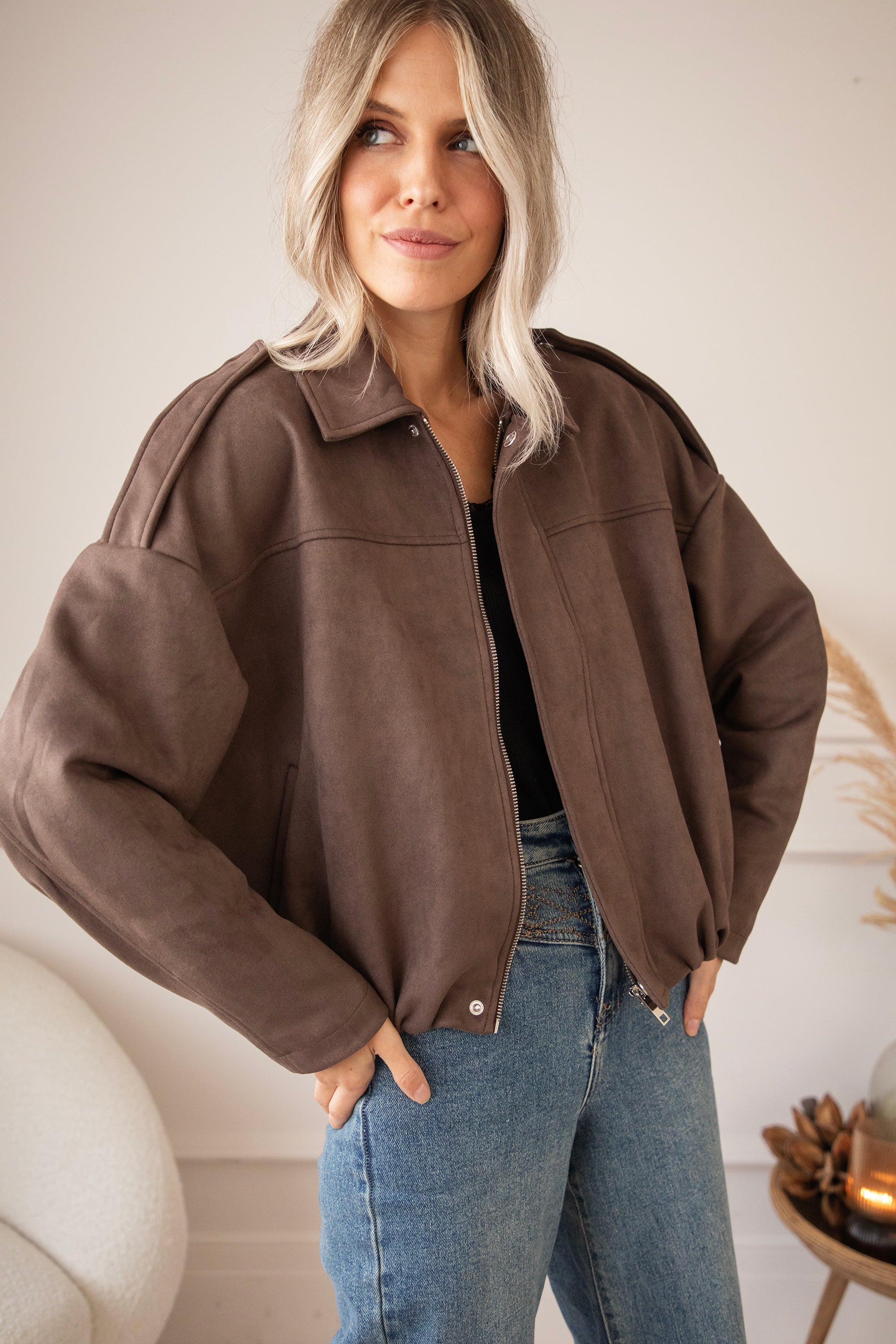 MARLOW BOMBER CHOCO JACKET