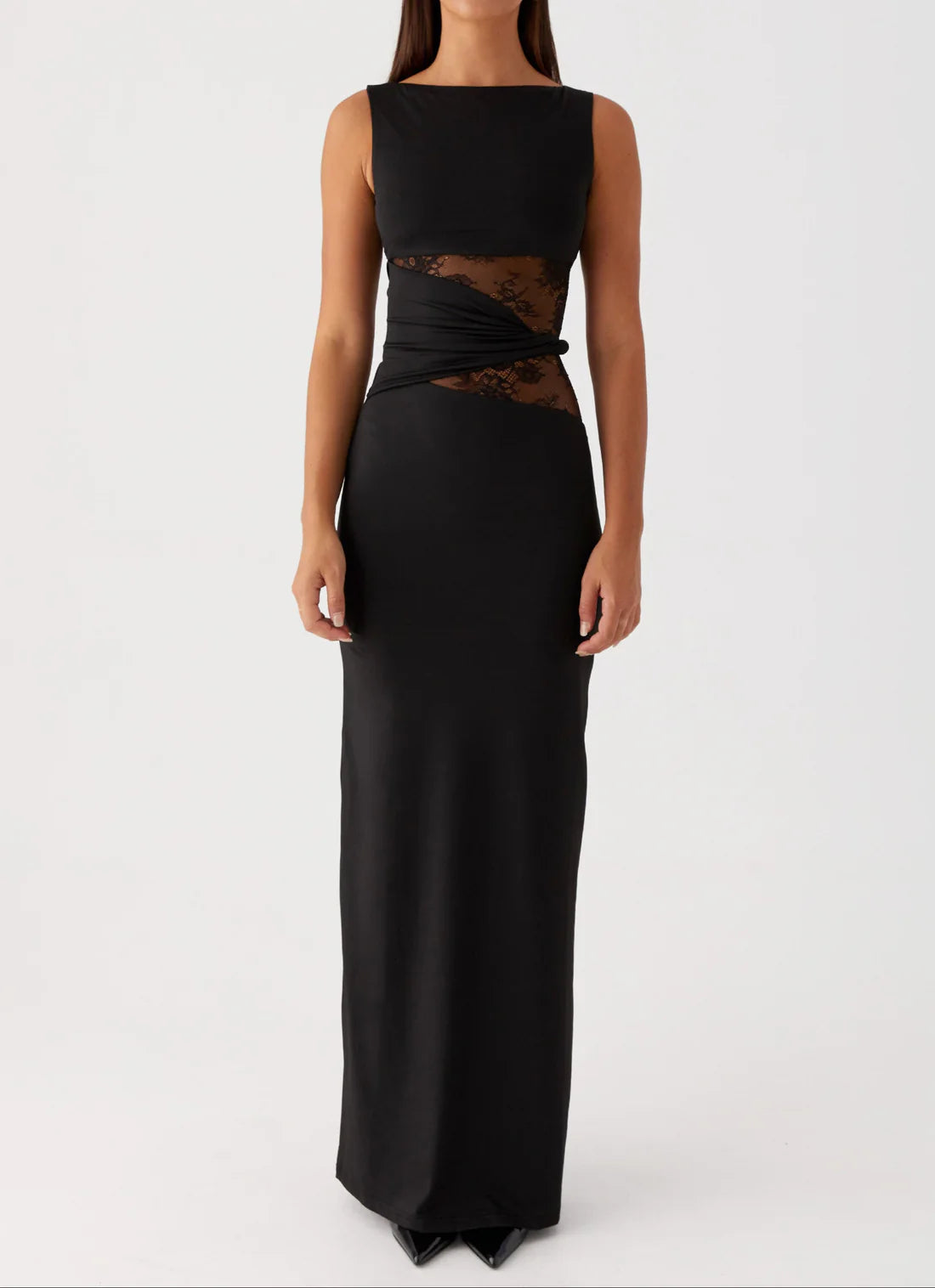 LACE CUT-OUT MAXI DRESS