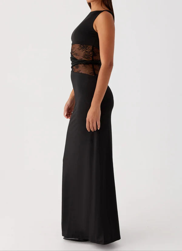 LACE CUT-OUT MAXI DRESS