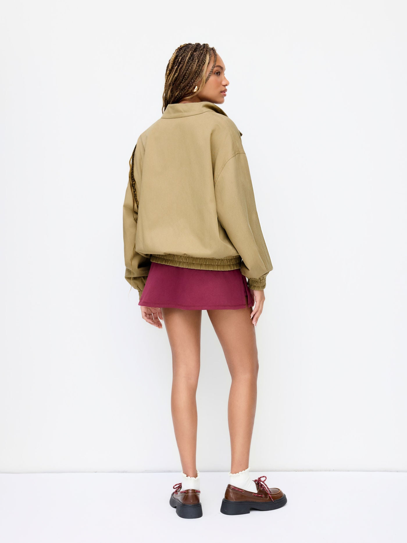 REVERSIBLE HOUNDSTOOTH BOMBER JACKET