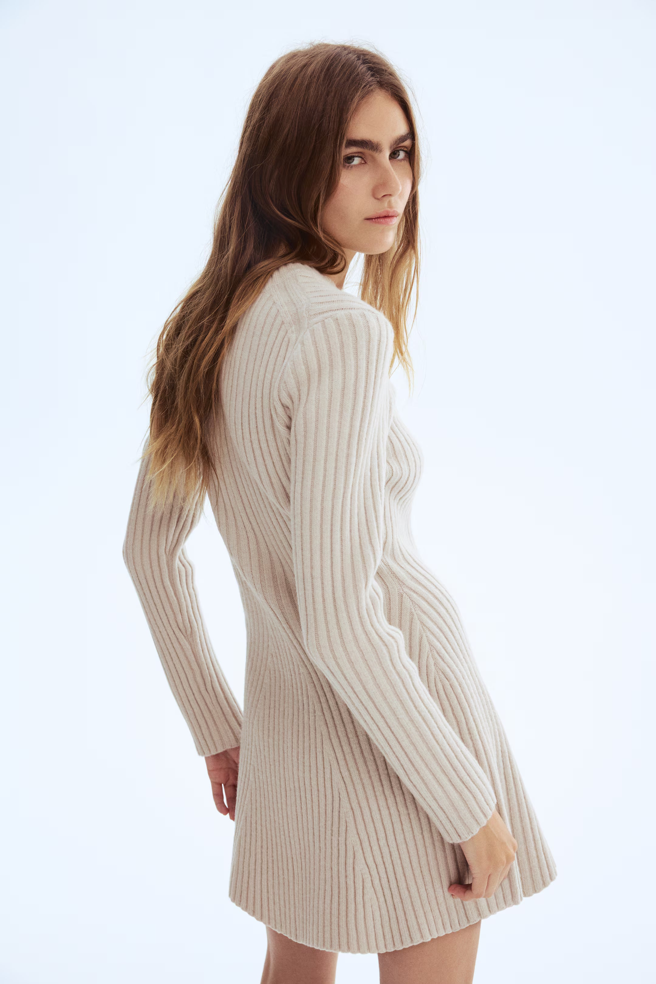 COZY RIBBED KNIT DRESS